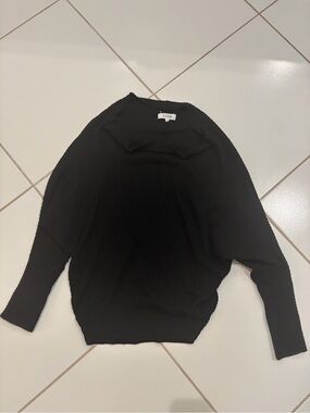 Black Ribbed Knit Sweater